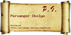 Pervanger Ibolya névjegykártya